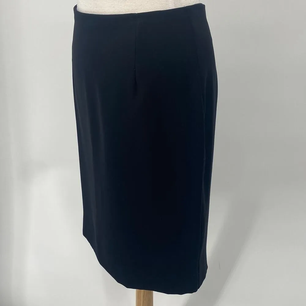 Vintage 90s Joseph Ribkoff Pencil Skirt High Waist Back Slit Black Womens 8 - Image 4