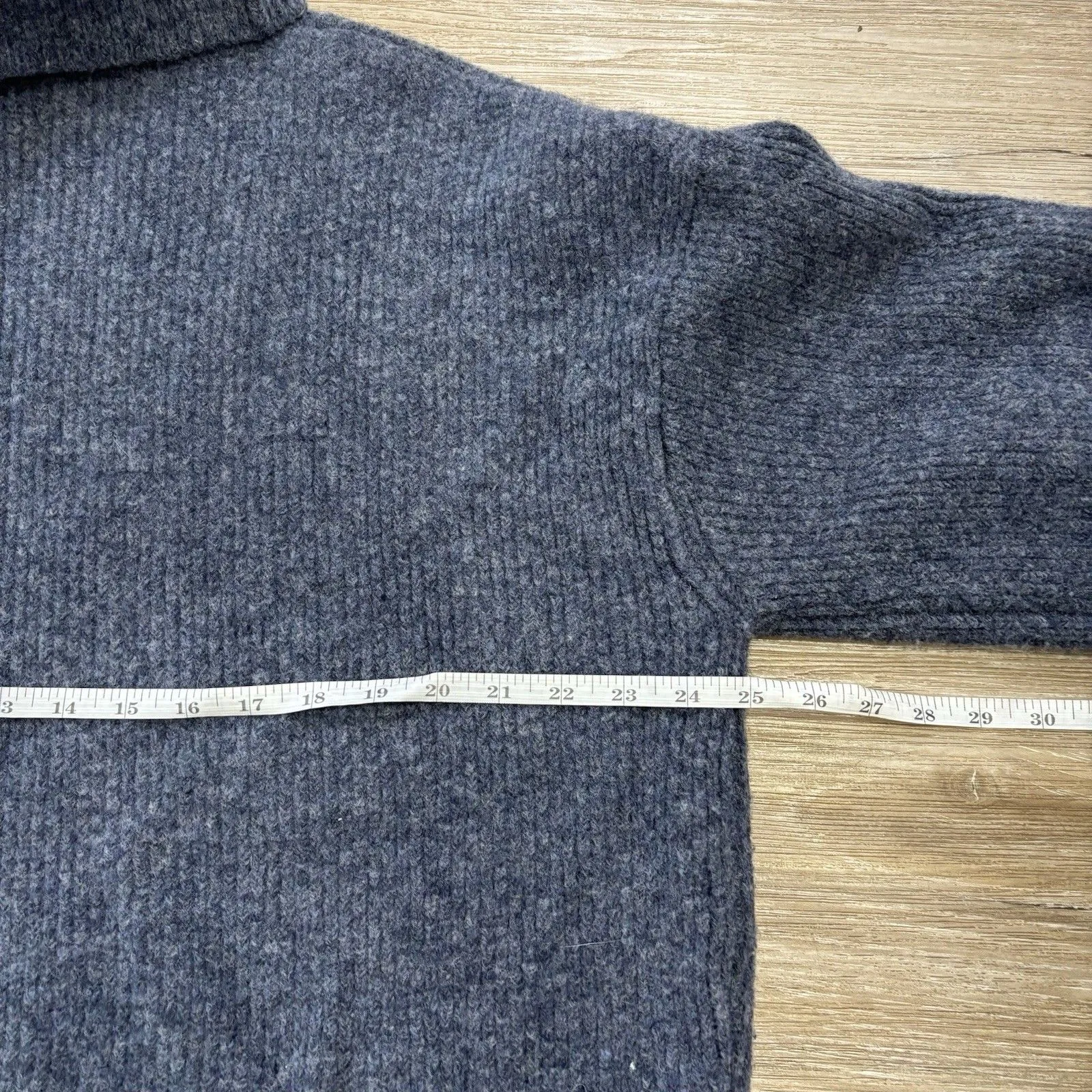 Ted Baker Wool Sweater Womens Size Large Blue Turtleneck Warm Winter - Image 7