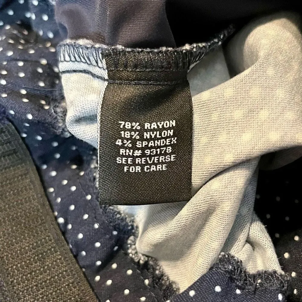 Premise Polka Dot Dark Navy and Cream Ombré Look Tummy Control Bengaline Pants S - Image 11