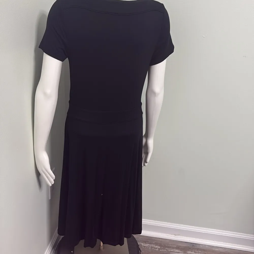 Boden Portia Jersey Dress Black Scoopneck Short Sleeve Size 8 - Image 4