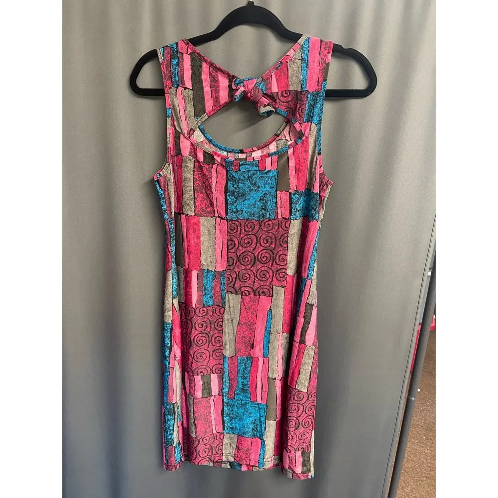 Papillon Dress NWT SZ Small Purple Pink Multicolored Sleeveless Back Cutout b40 - Image 4