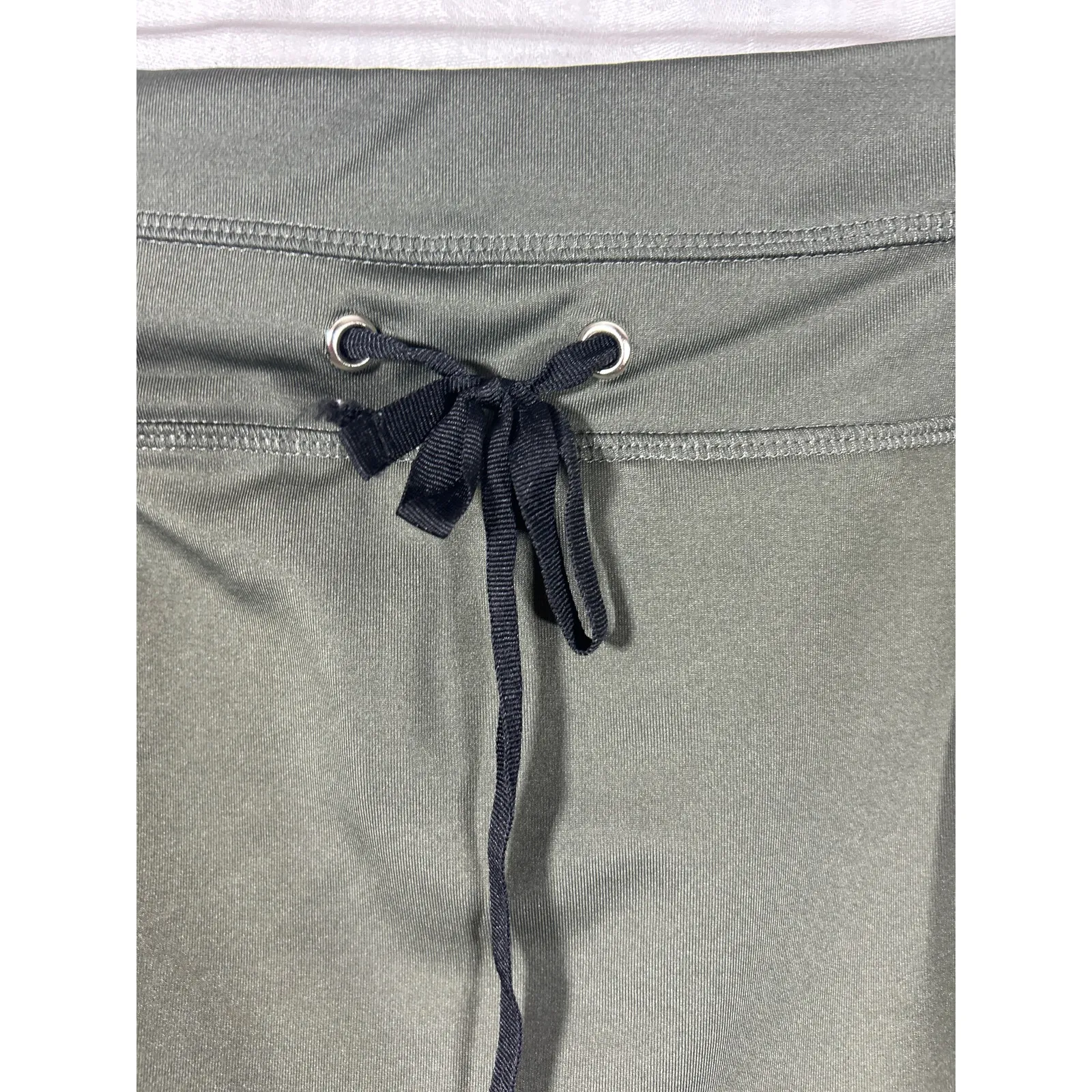 Sahalie Skort 1X Olive Green Long Shorts Skirt Pockets Drawstring - Image 4