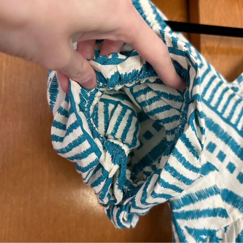 Omika Ila Mini Dress Puff Sleeves Pockets in Jolie Lagoon Size XS Vacation Blue - Image 5