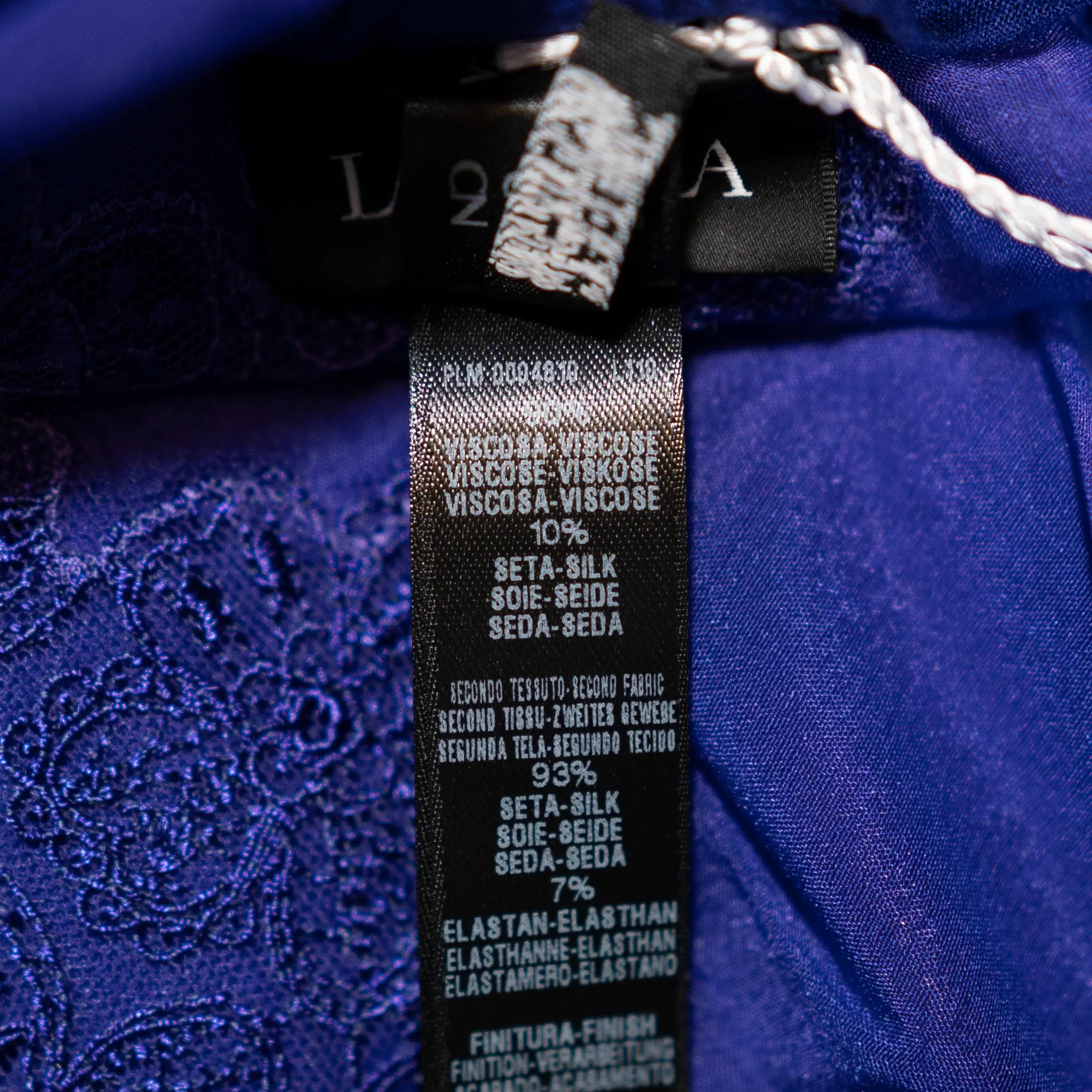 NEW La Perla English Rose Floral Flower Lace Applique Long Sleeve Shirt Violet  - Image 3