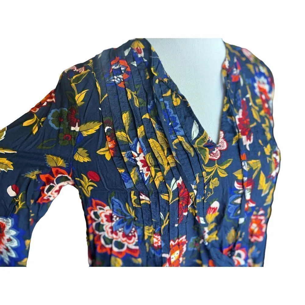 Womens Old Navy Floral Print Pintuck Long Sleeve Sheath Dress - Sz S - Image 3