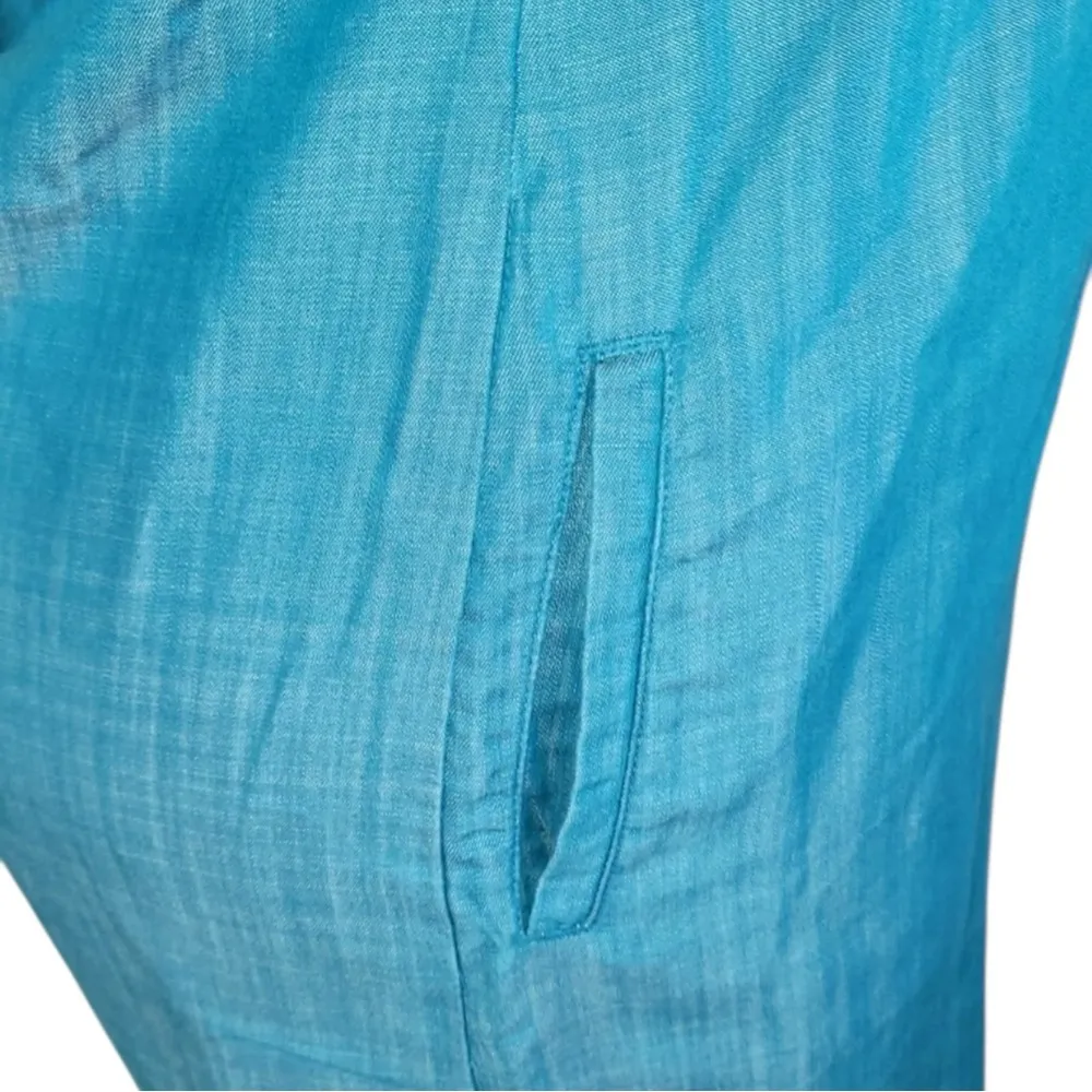 Soft Surroundings Shirt Dress
Size M Turquoise Blue
Chambray Lagenlook Tunic - Image 7