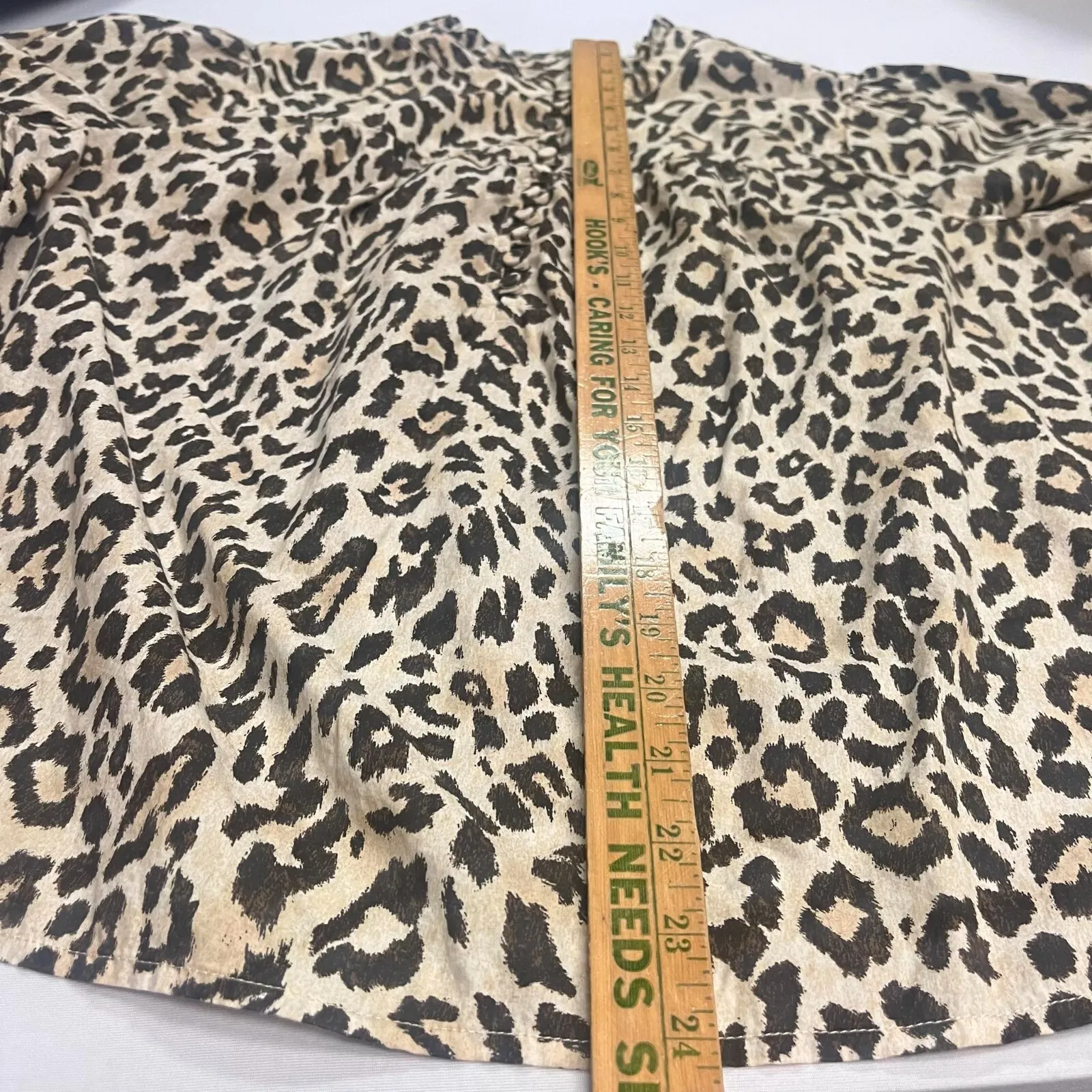 JCrew Women's Leopard Print Long Sleeve Round Ruffle Neck Top Blouse Cotton Sz M - Image 3