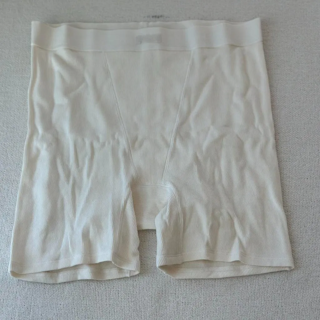 Skims Cotton Rib Boxer in Marble, Size Large - Image 2