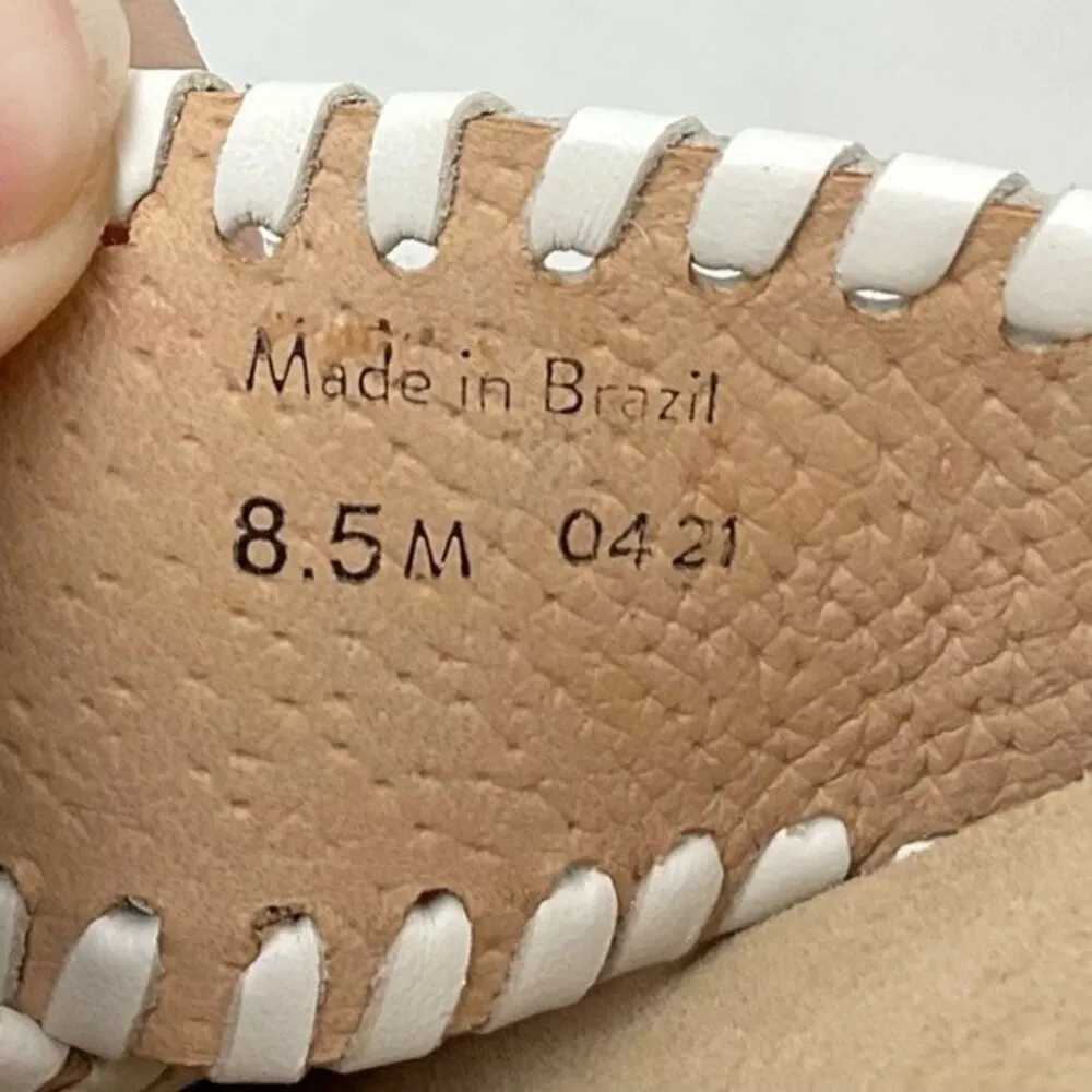 Jack Rogers White Slide Sandal Lexi 8.5 Criss-Cross Leather Padded Footbed New - Image 8