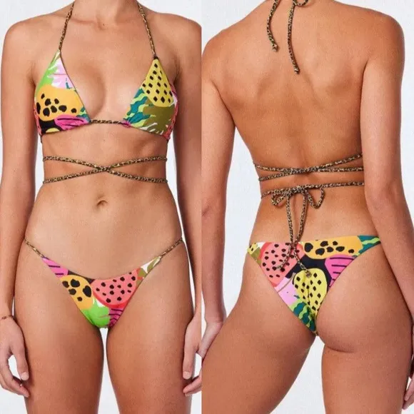 Free People It's Now Cool The String Pant in Tropicool Size Medium NWT $70 - Image 2