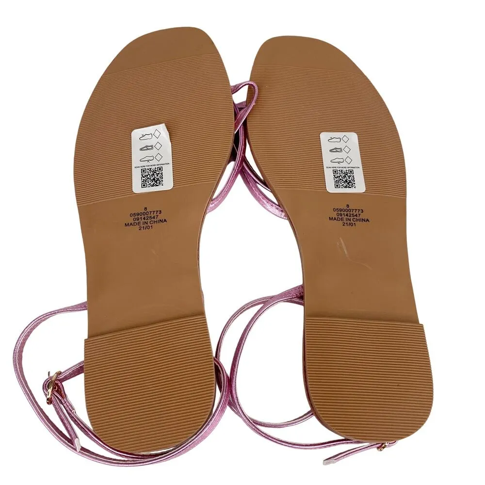 ASOS Sandals 8 Pink Metallic Ankle Strap New - Image 9