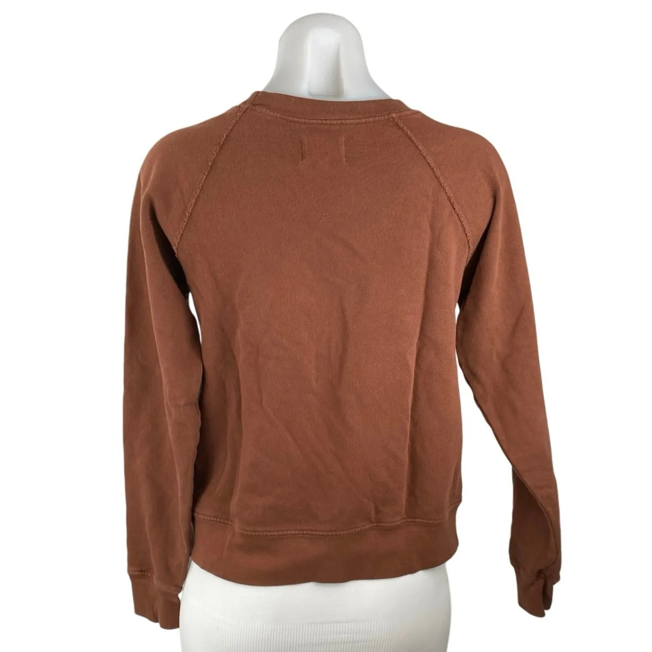 Mate The Label Women's Brown Crewneck Long Sleeve Crop Sweatshirt Sweater Top XS - Image 3