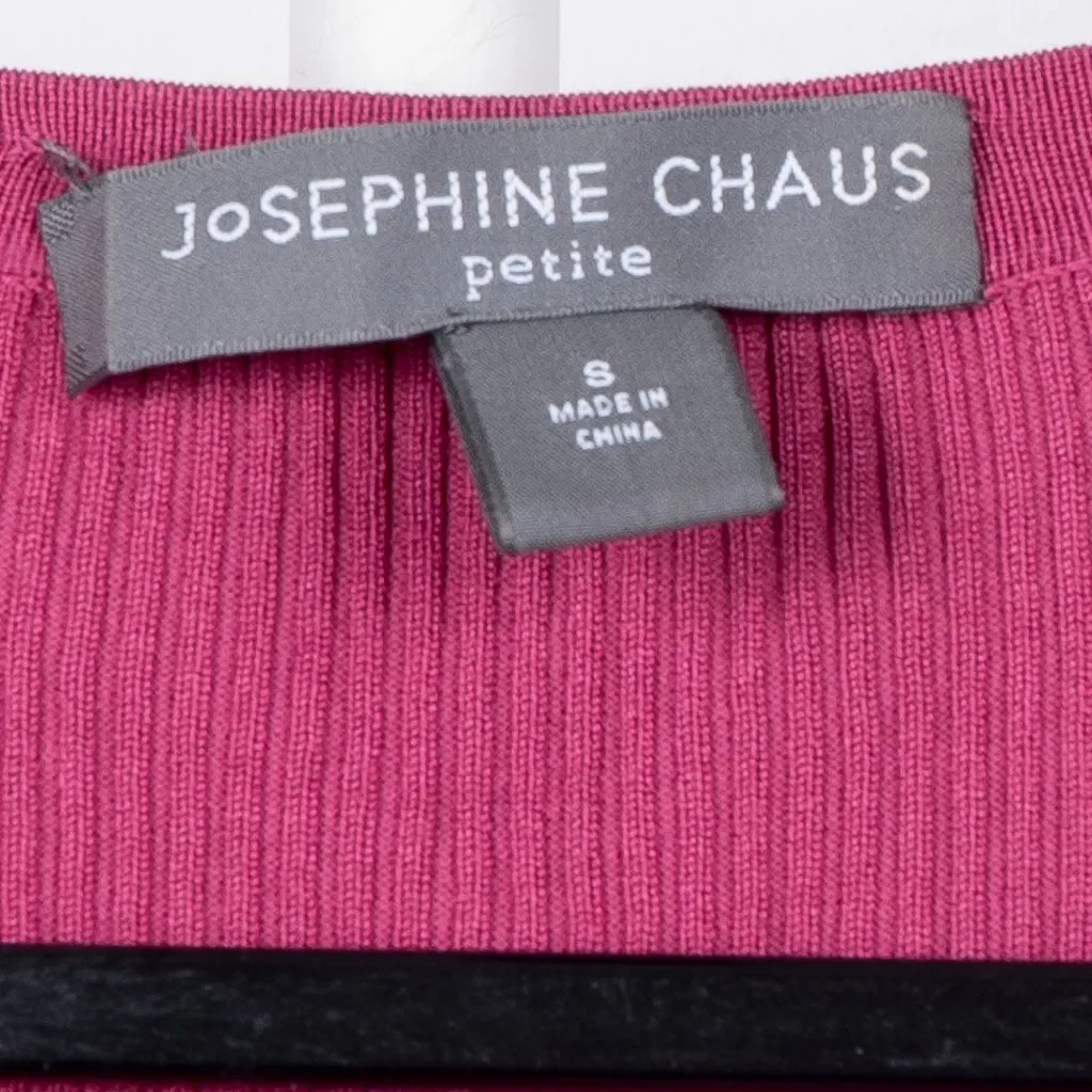 Josephine Chaus Cardigan Sweater S Petite Womens Purple Viscose Silk Ribbed - Image 4