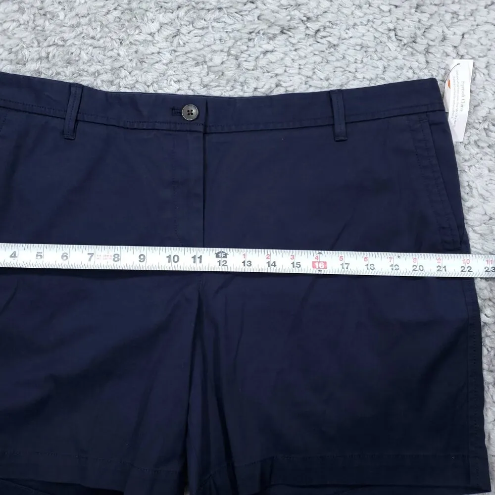Talbots Relaxed Chino Shorts 6” Women's Size 16P Petite Supersoft Navy Blue - Image 8