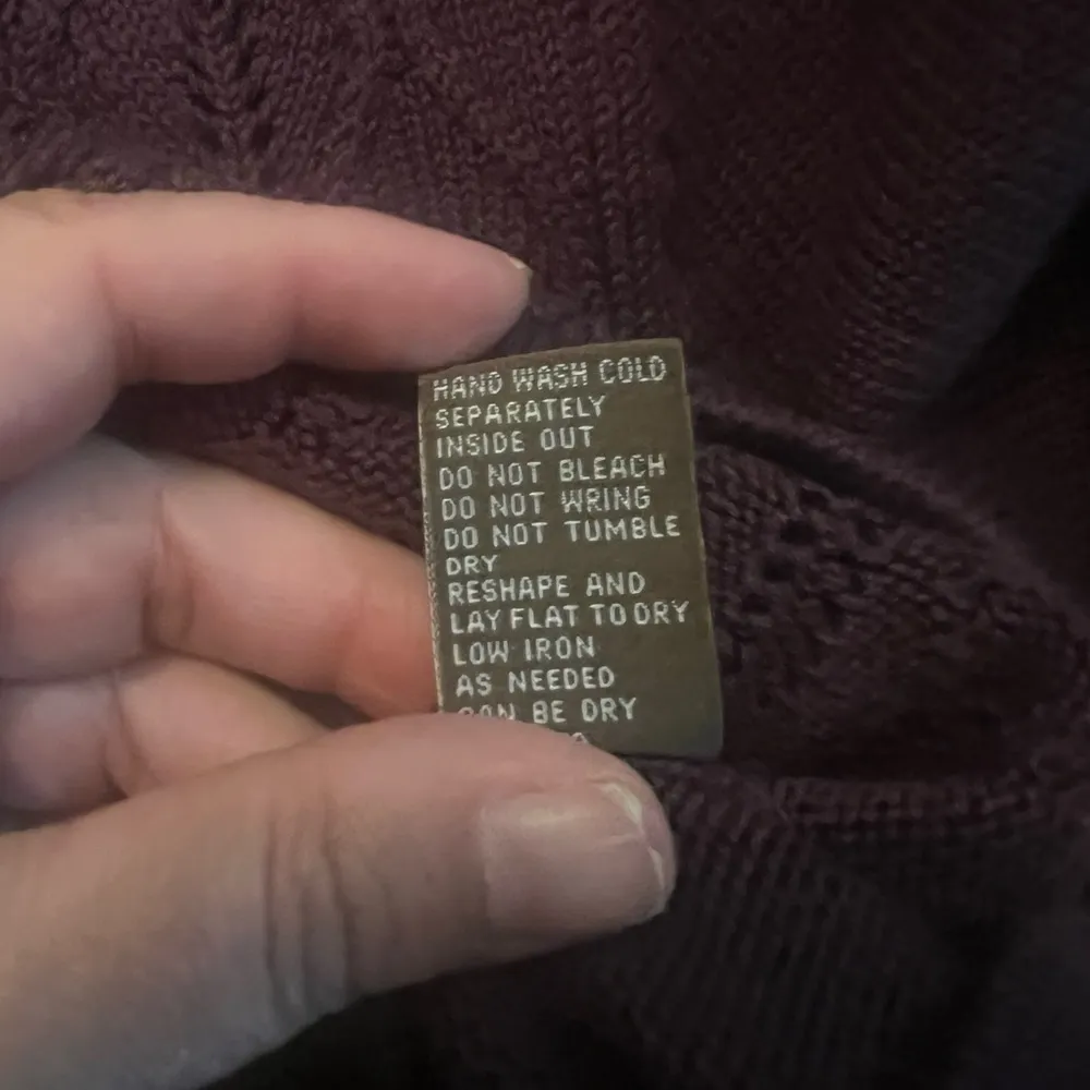 J McLaughlin Burgundy - Plum Eyelet Knit Cotton Sweater Shift Dress Size M - Image 4