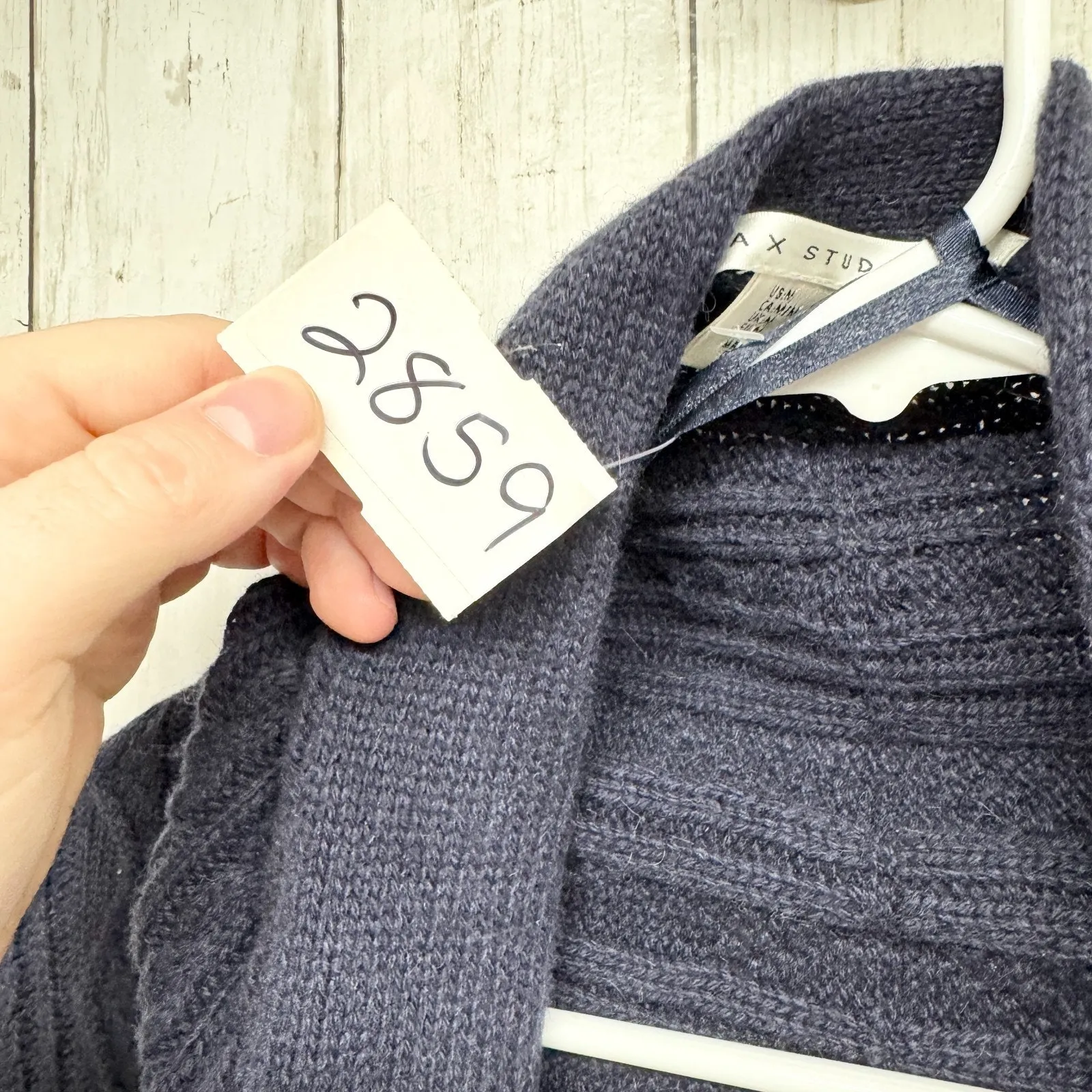 Max Studio Sweater Women Size Medium Collared Long Sleeve Cable Knit Cardigan - Image 3