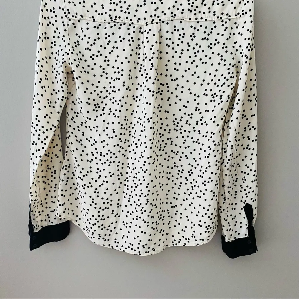 Maeve by Anthro. Polkadot Button Up Cream/Black Sz 2 - Image 9