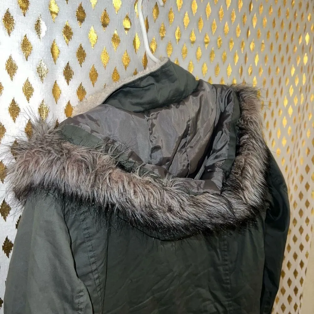 Ci Sono green coat for hooded Sherpa fluffy size L - Image 4