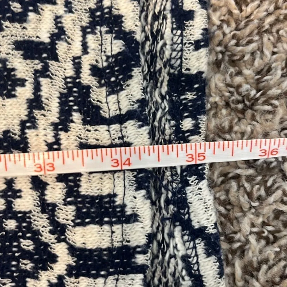 Dee Elle EUC Blue White Nordic Abstract Print Short Sleeve Sweater Dress Tunic S - Image 9