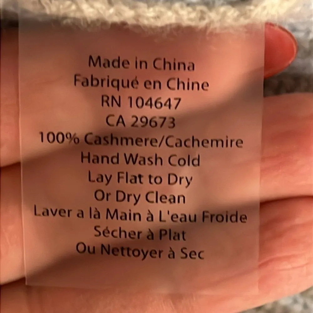 Kinross Cashmere ribbed knit pullover sweater, colorblock pastel colors, Sz L Gray Size L - Image 9