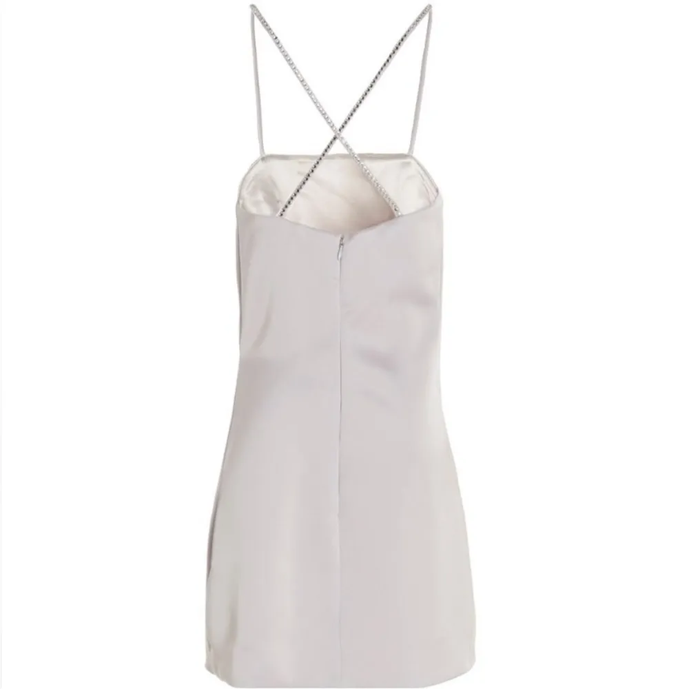 NWOT The Attico Fujiko Silver Satin Mini Dress Size 0 - Image 9