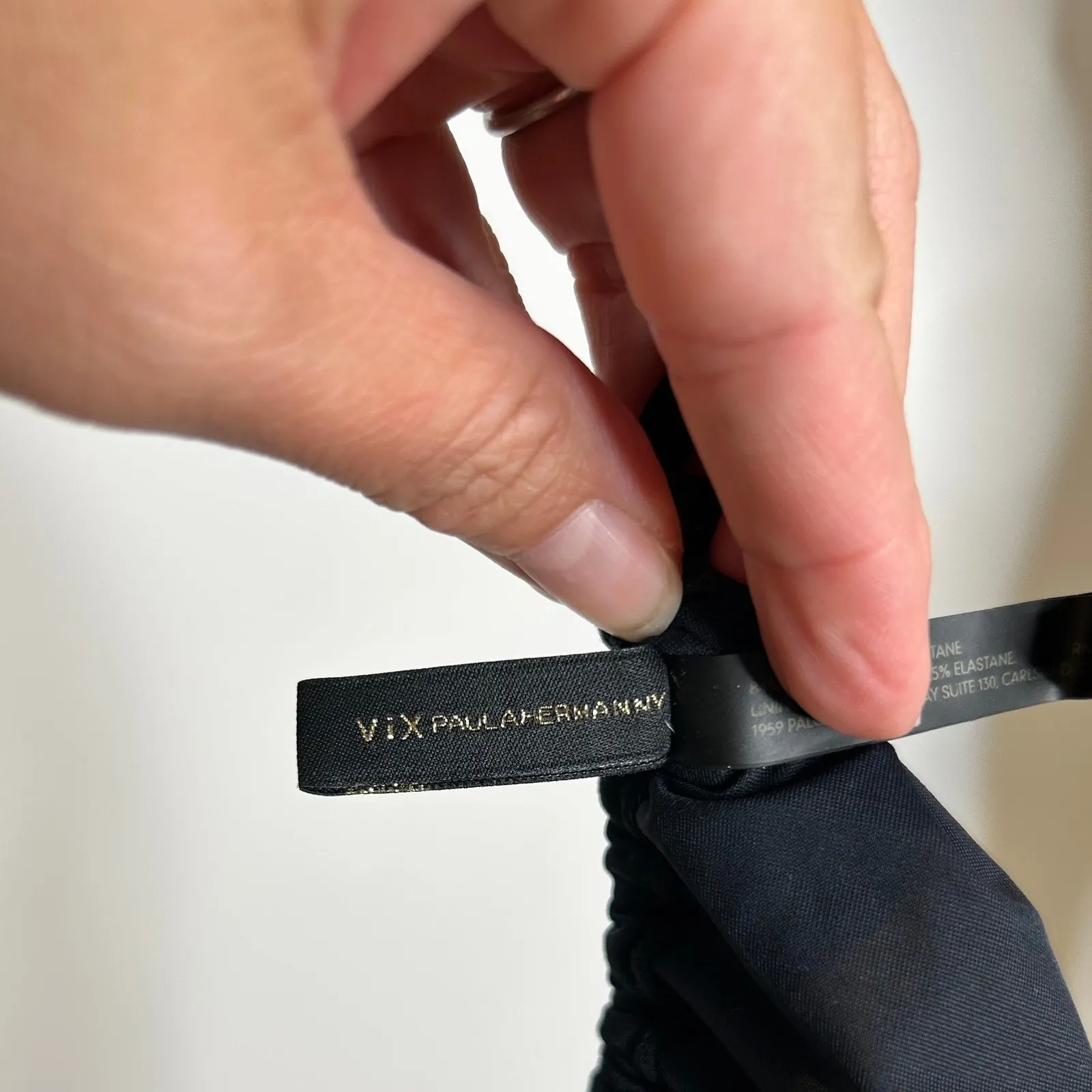 ViX Paula Hermanny Bia Tube Halter Bikini Top Black Gold Tone Hardware Size S - Image 8