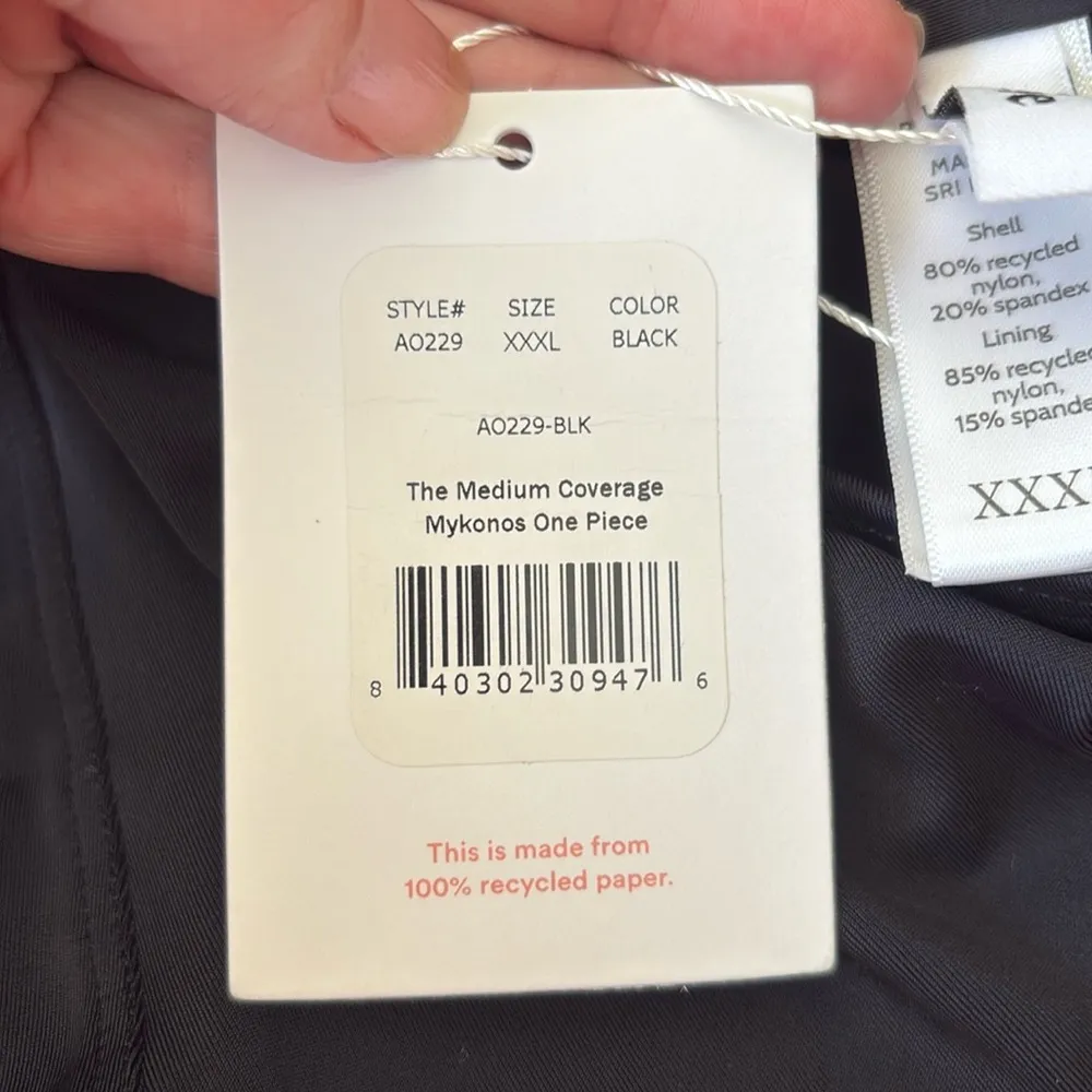 Andie Swim Medium Coverage‎ Mykonos One Piece Swimsuit Black Plus size XXXL NWT - Image 6