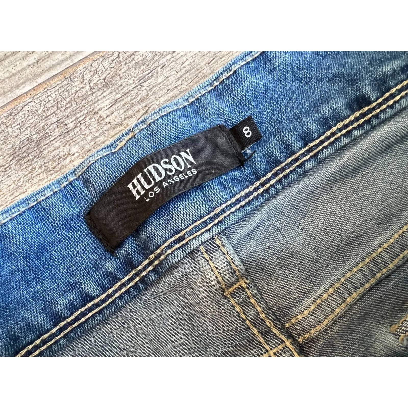 Hudson LA‎ Denim Jeans size 8 Jean Womens Back Flap Pockets Y2K 90s 80s Stretch Blue - Image 3