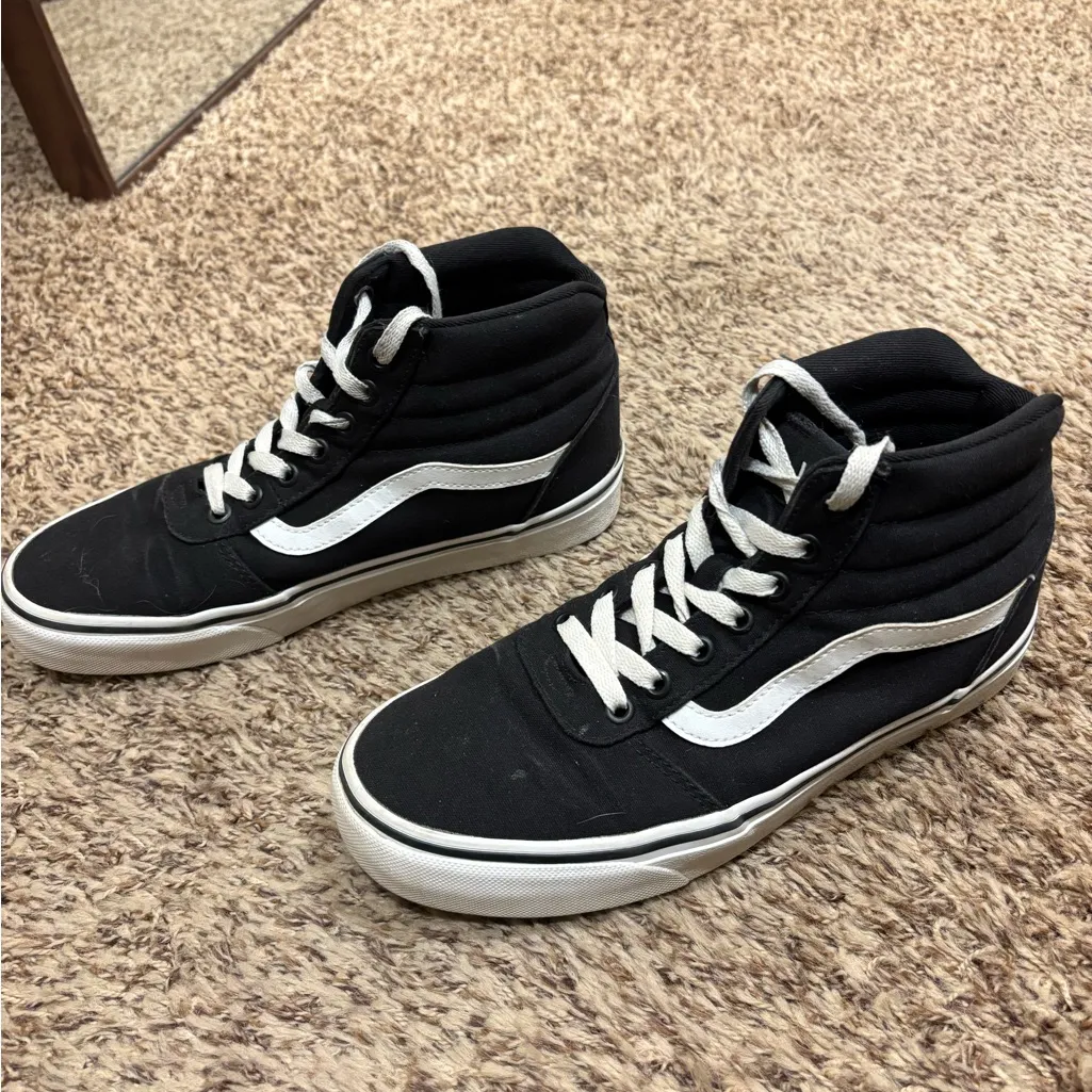 Vans Black and White High-Top Sneakers - Image 3