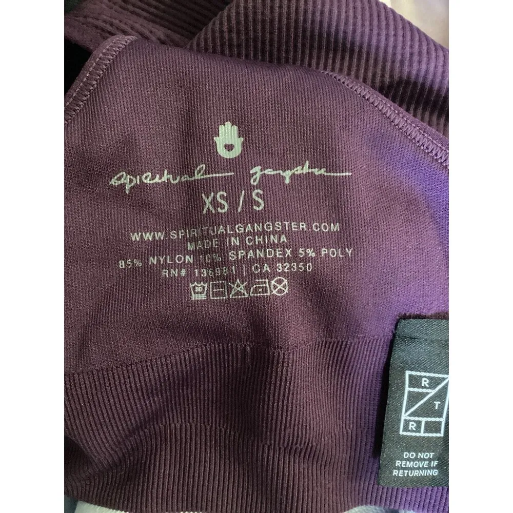 Spiritual Gangster Purple Stripe Self Love Sports Bra XS/S - Image 3
