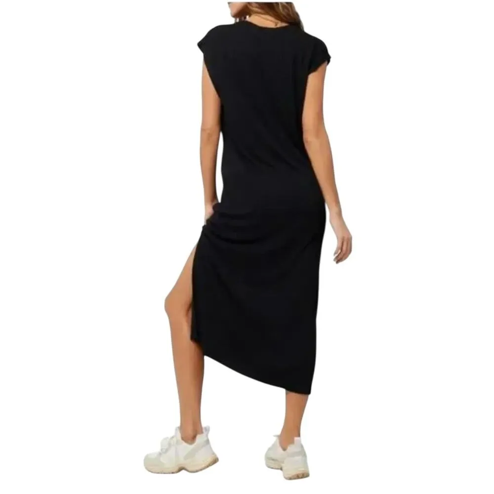 NWT! L*Space Robyn Ribbed Black Midi Stretchy Tank Dress - Size Small - Image 7