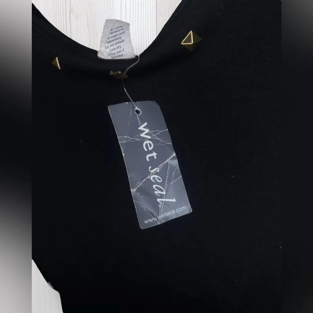 NWT WET SEAL Women’s Vintage Y2K Mini Black Slip Dress - Image 4