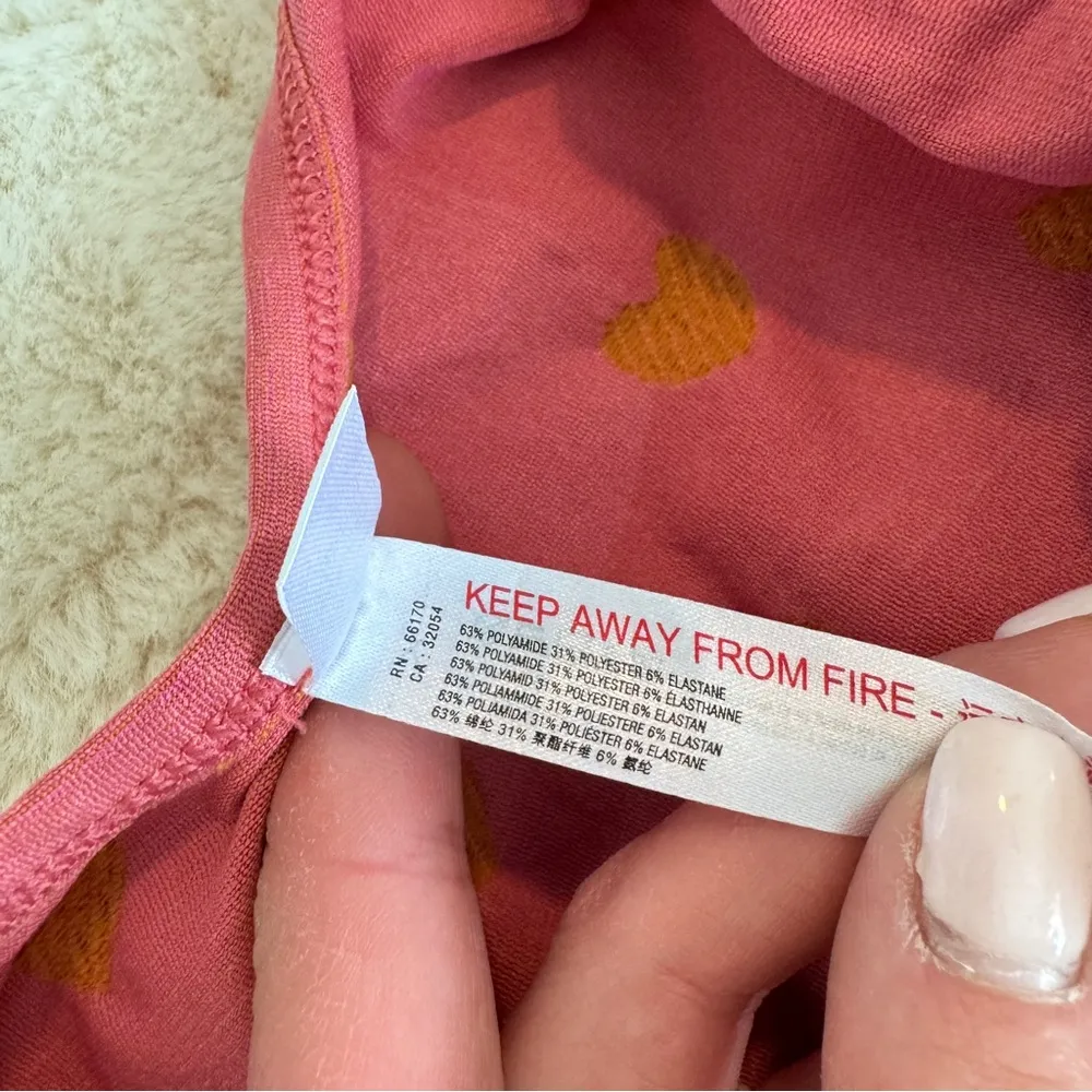 Urban Outfitters Orange and Pink Heart Shaped Cropped Tank Top - Image 4