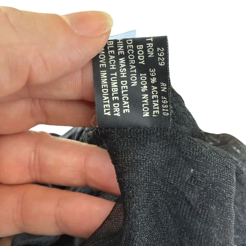 Vintage Lady Cameo Black Strapless Romper Lingerie Womens Size Medium - Image 6