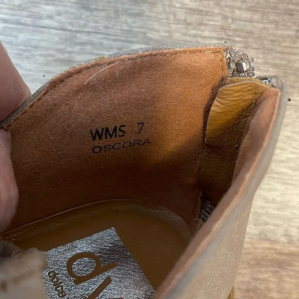 Dv Dolce Vita Womens‎ Faux Leather Pointed Toe Oscora Ankle Booties Beige Size 7 Tan - Image 10