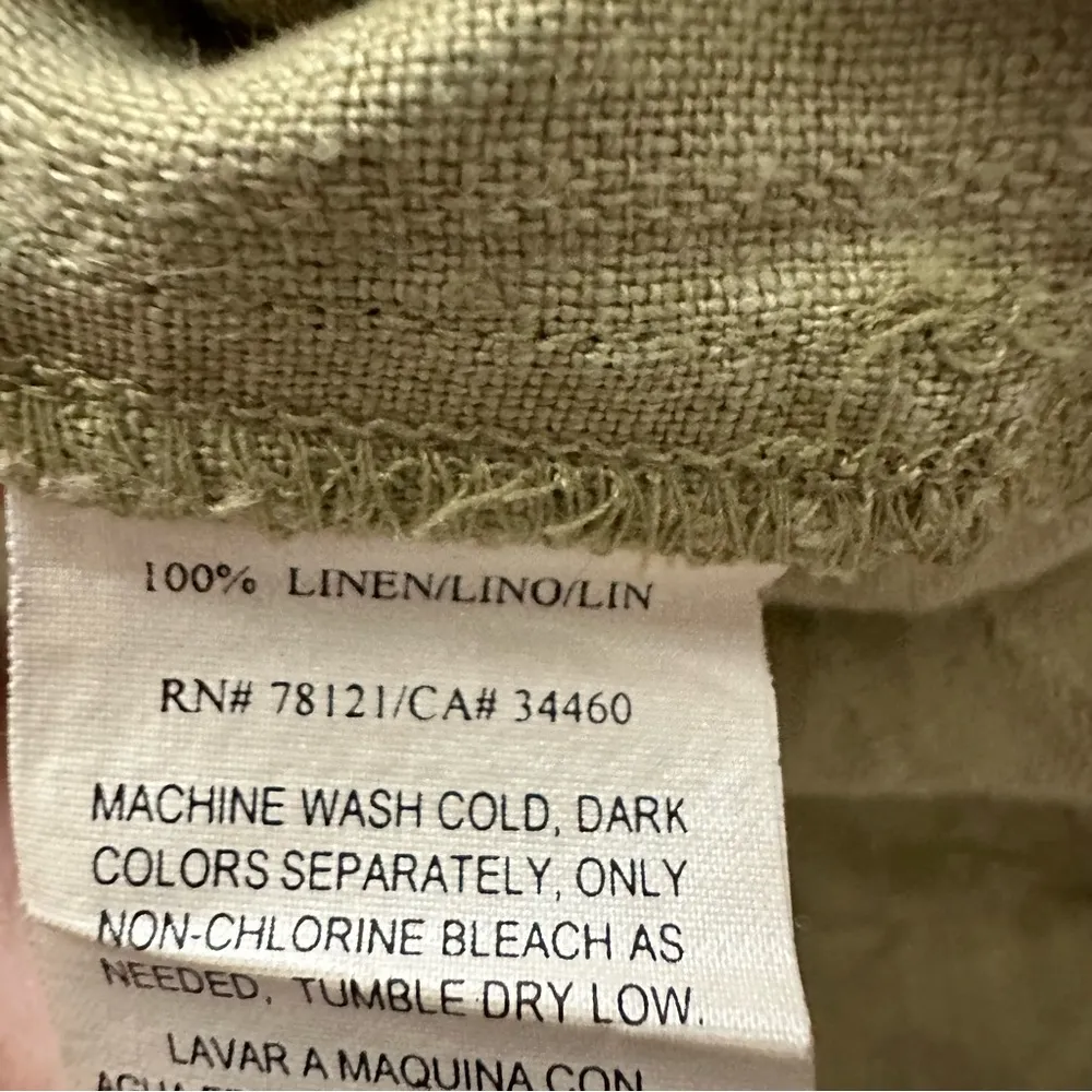 Eileen Fisher Green Linen Tunic - Image 5