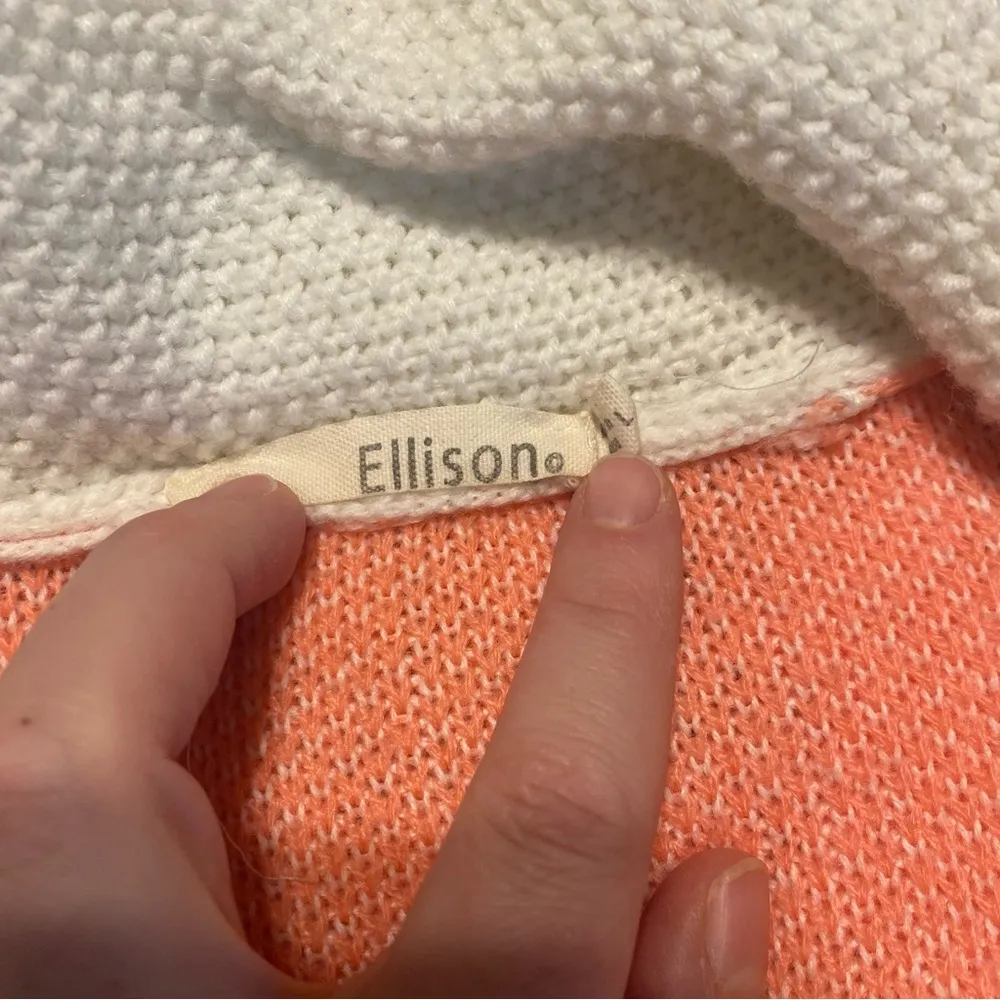 Ellison Coral Cream Aztec Western Print Longline Button Cardigan Sweater Large - Image 6