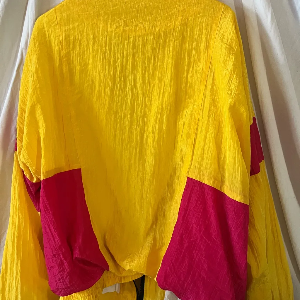 Yellow and Pink Women's Jacket windbreaker Size M - Image 3