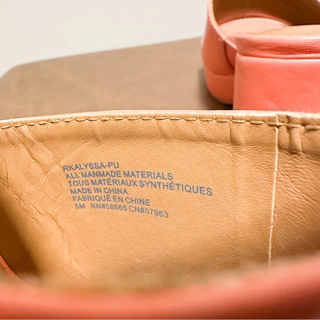 NEW Nordstrom Rack Alyssa Platform Chunky Block Heel Sandal Coral Orange mules 5 - Image 5