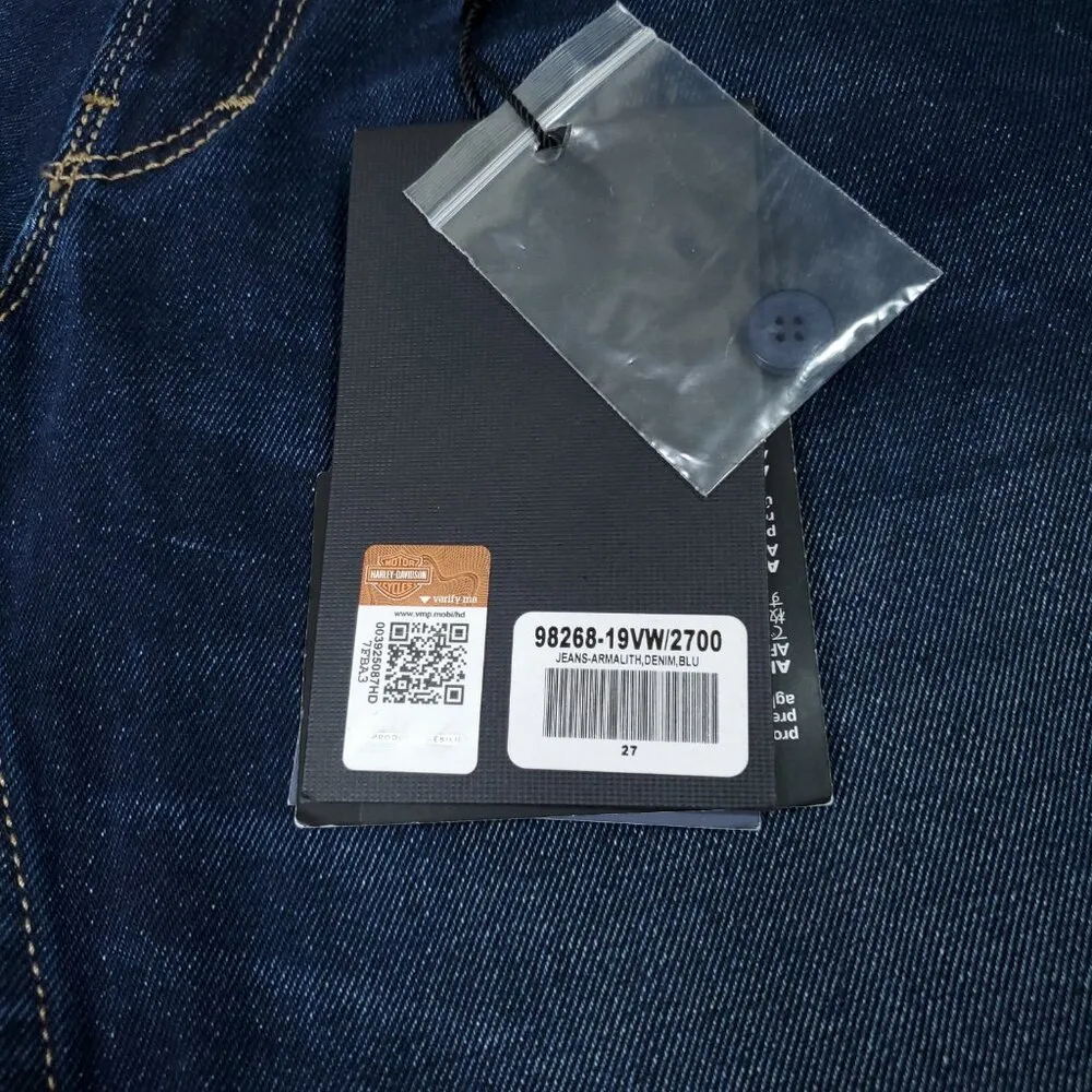 READ Harley Davidson FXRG Armalith Denim Mid Rise Jeans Blue 27 Slim Bootcut - Image 8