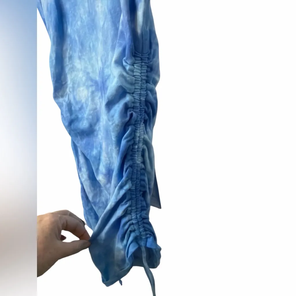 Victorias Secret PINK Ruched Side T-Shirt Dress Tie Dye Sky Blue - Image 3