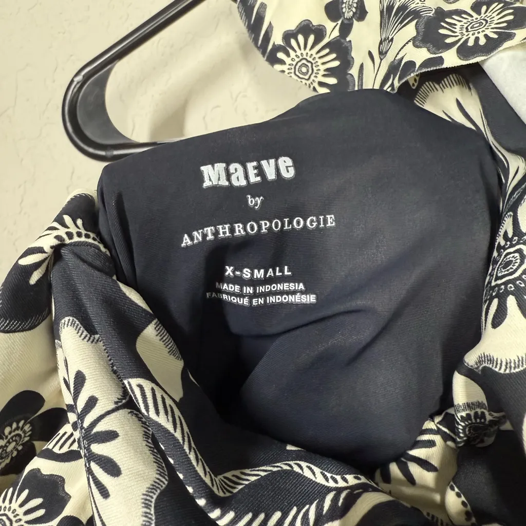 Anthropologie Maeve Ruffled Plunge One Piece Swimsuit Sz XS - Image 6