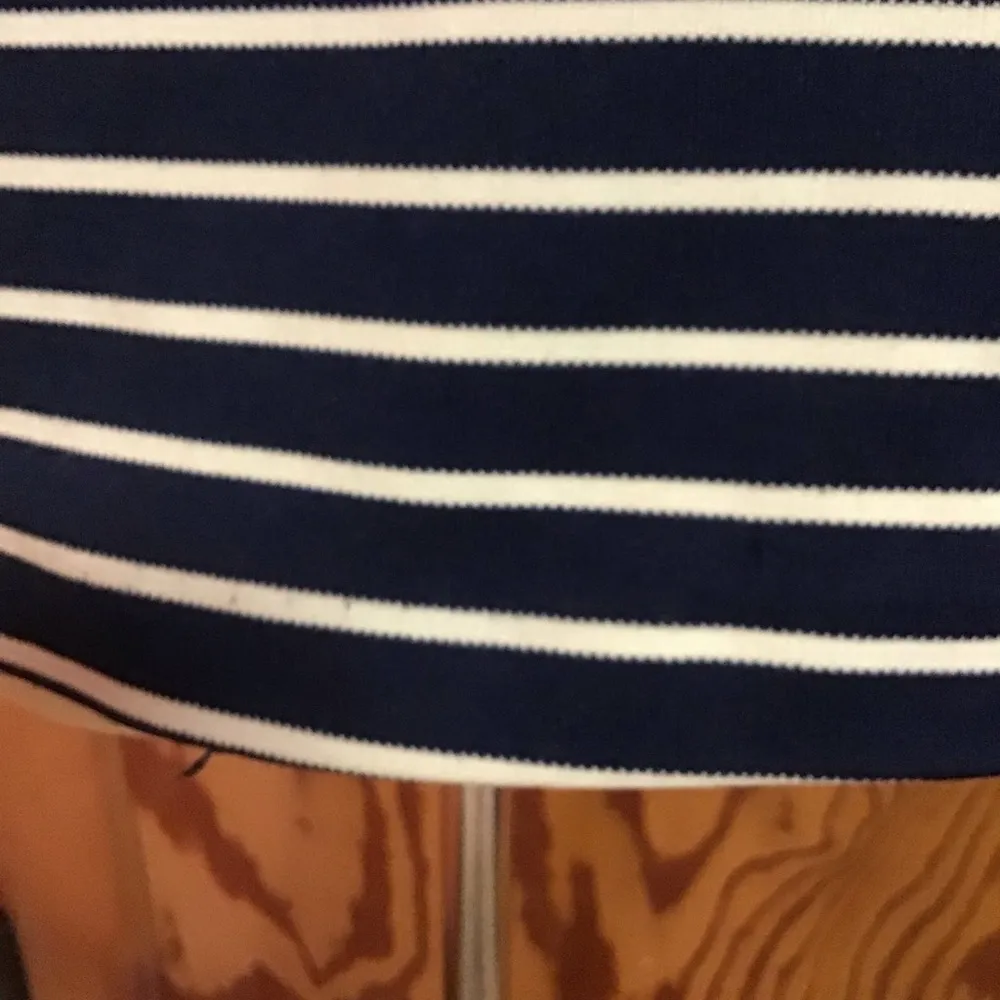 VTG Mod striped polyester shirt Blue Size M - Image 5