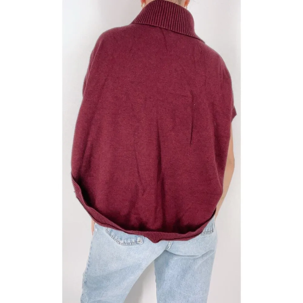 Maroon Turtleneck Sweater Red - Image 3