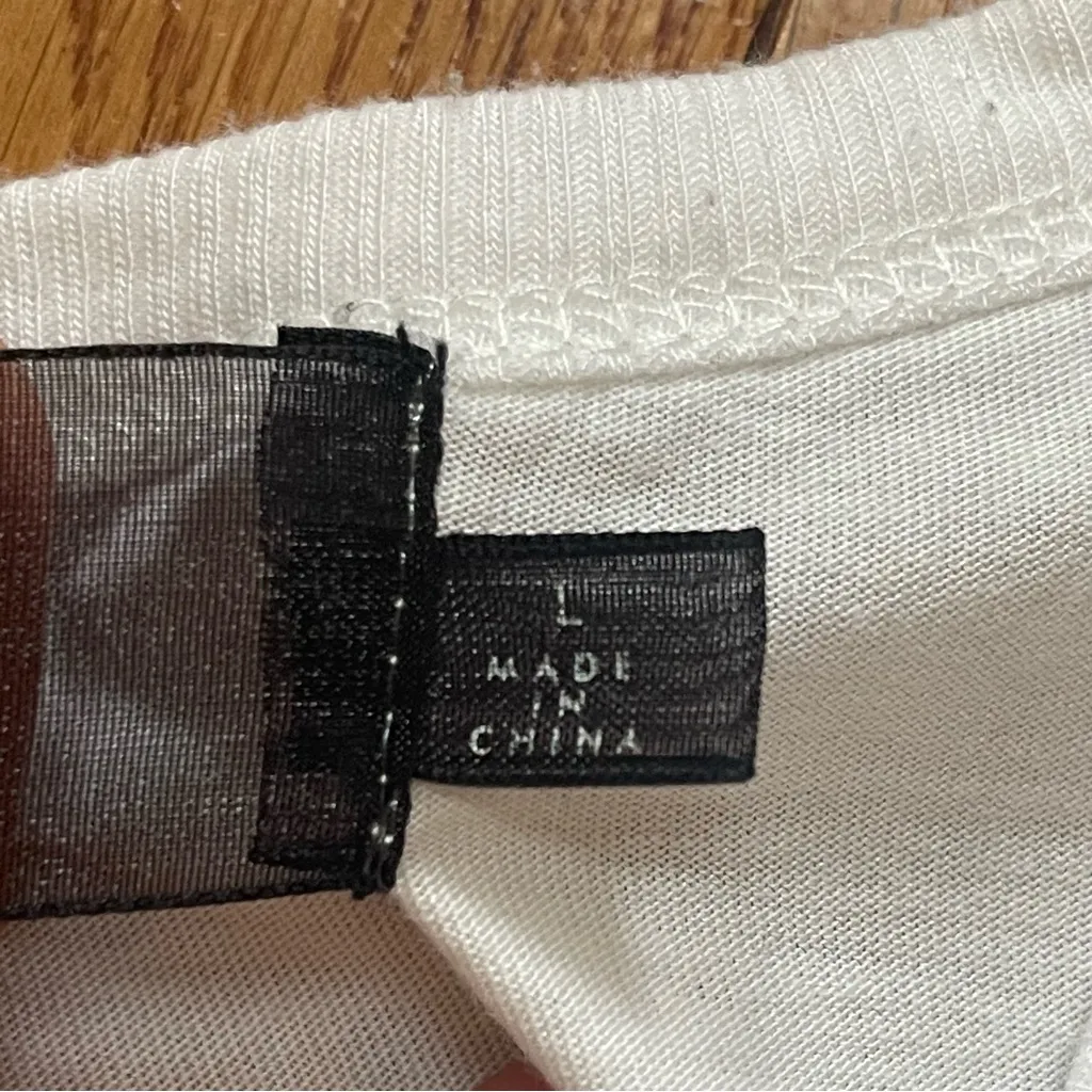 Code x Mode White Smocked Waist Short Sleeve Top classic Casual minimalist Sz L - Image 11