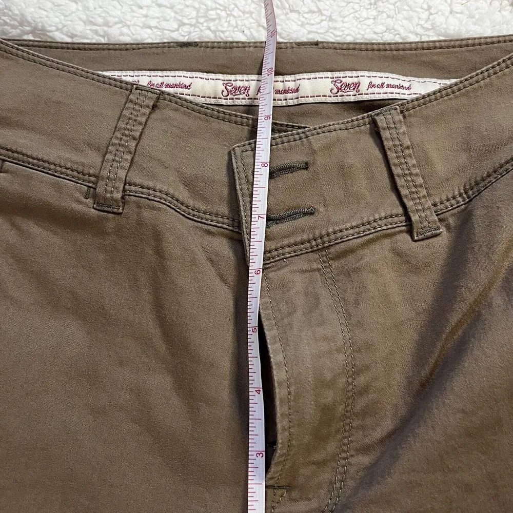Seven7 Womens For all makind Pants Size 27‎ Capri Brown Wideleg Crop Dojo - Image 10