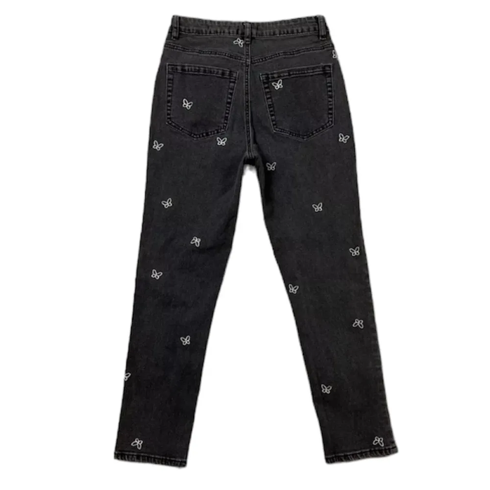 Angel Kiss Denim Collection Mom Jeans | Butterfly Embroidered - Image 2