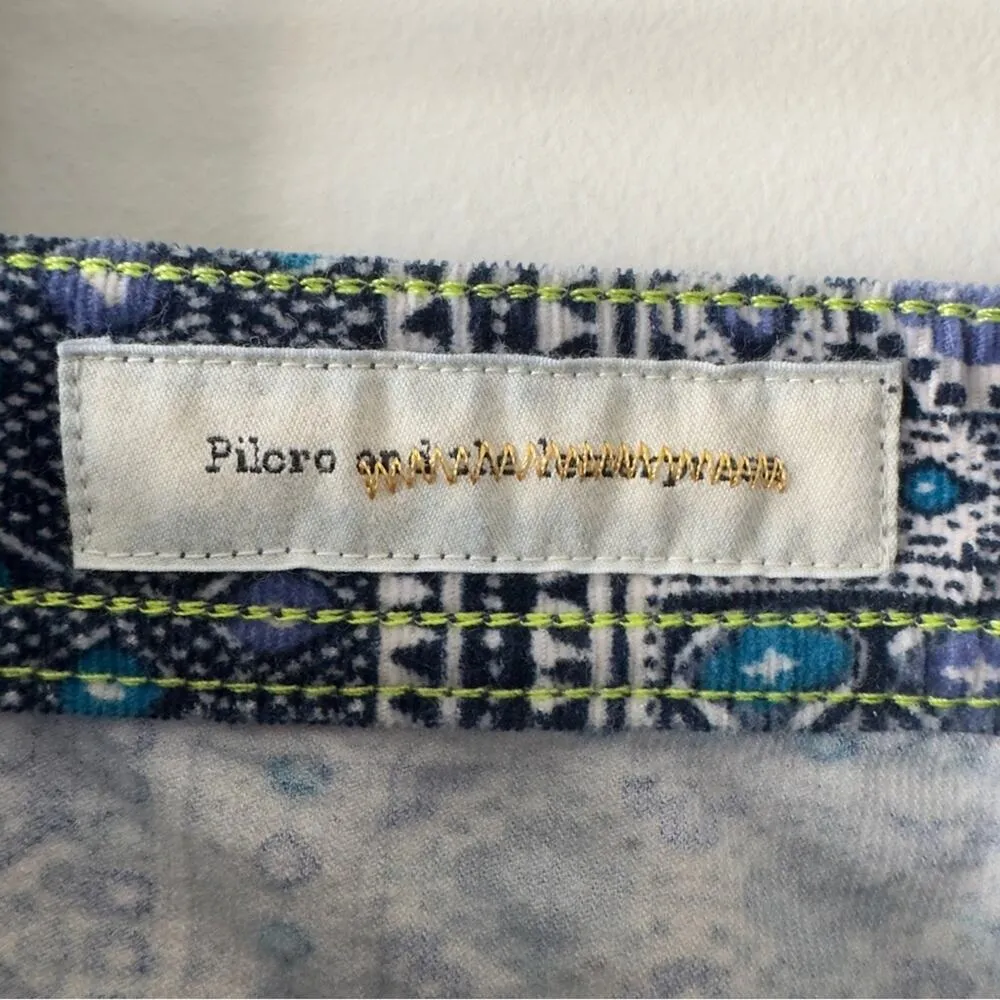 Pilcro and the Letterpress Anthropologie Blue Patterned Patchwork Corduroy Pants - Image 10