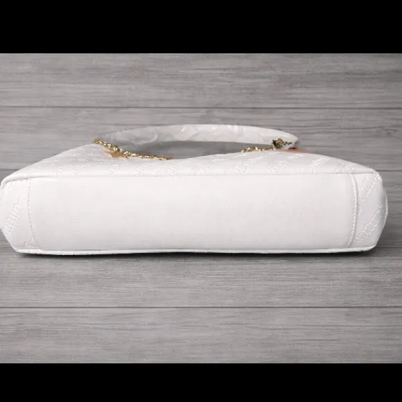 Juicy Couture White “Not Your Babe” Hobo Bag NWT Gold Chain Charms - Image 9