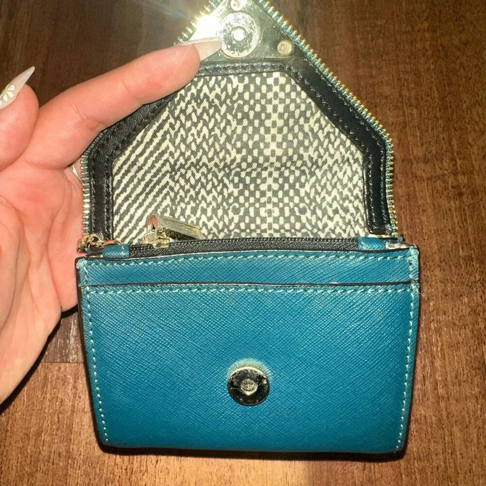 Rebecca Minkoff Molly Metro Wallet Blue Zipper Coin ID Key Fob - Image 4